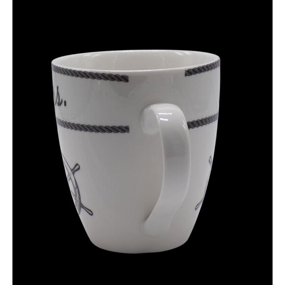 Pfaltzgraff Set-2 Mr. & Mrs. Anchor & Wheel Nautical Theme Large Coffee Mugs - Picture 8 of 8